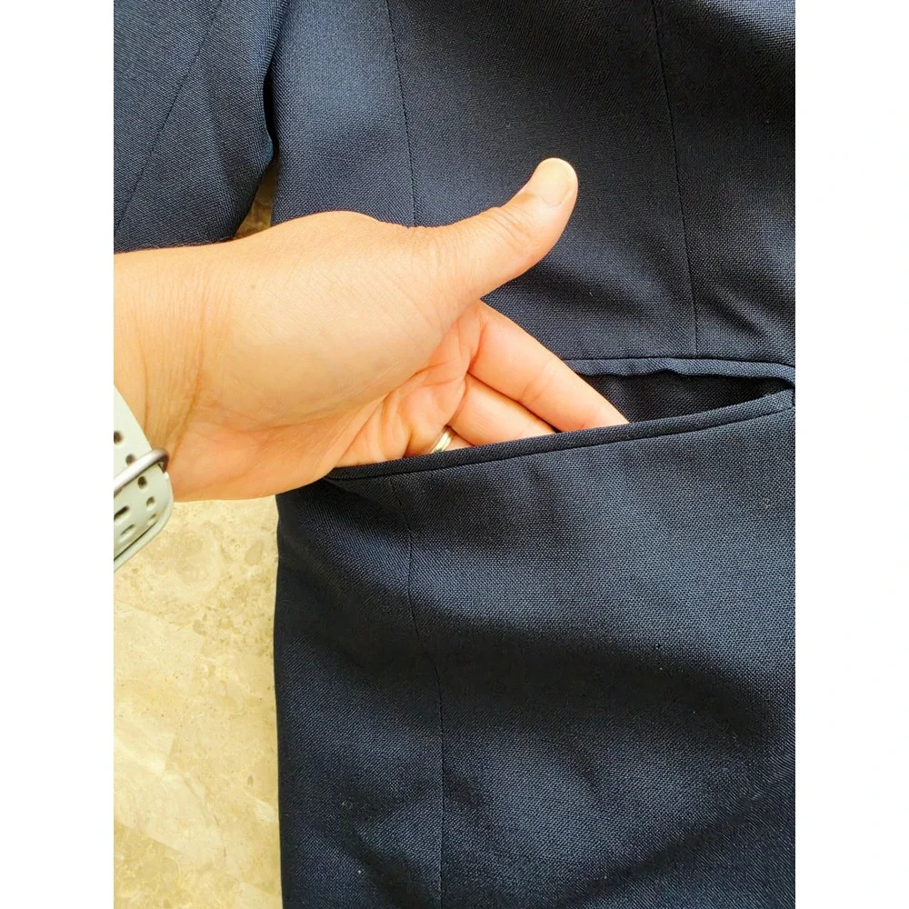 Polo University Club Ralph Lauren Navy Blazer Gold Crest Buttons USA Made 46R